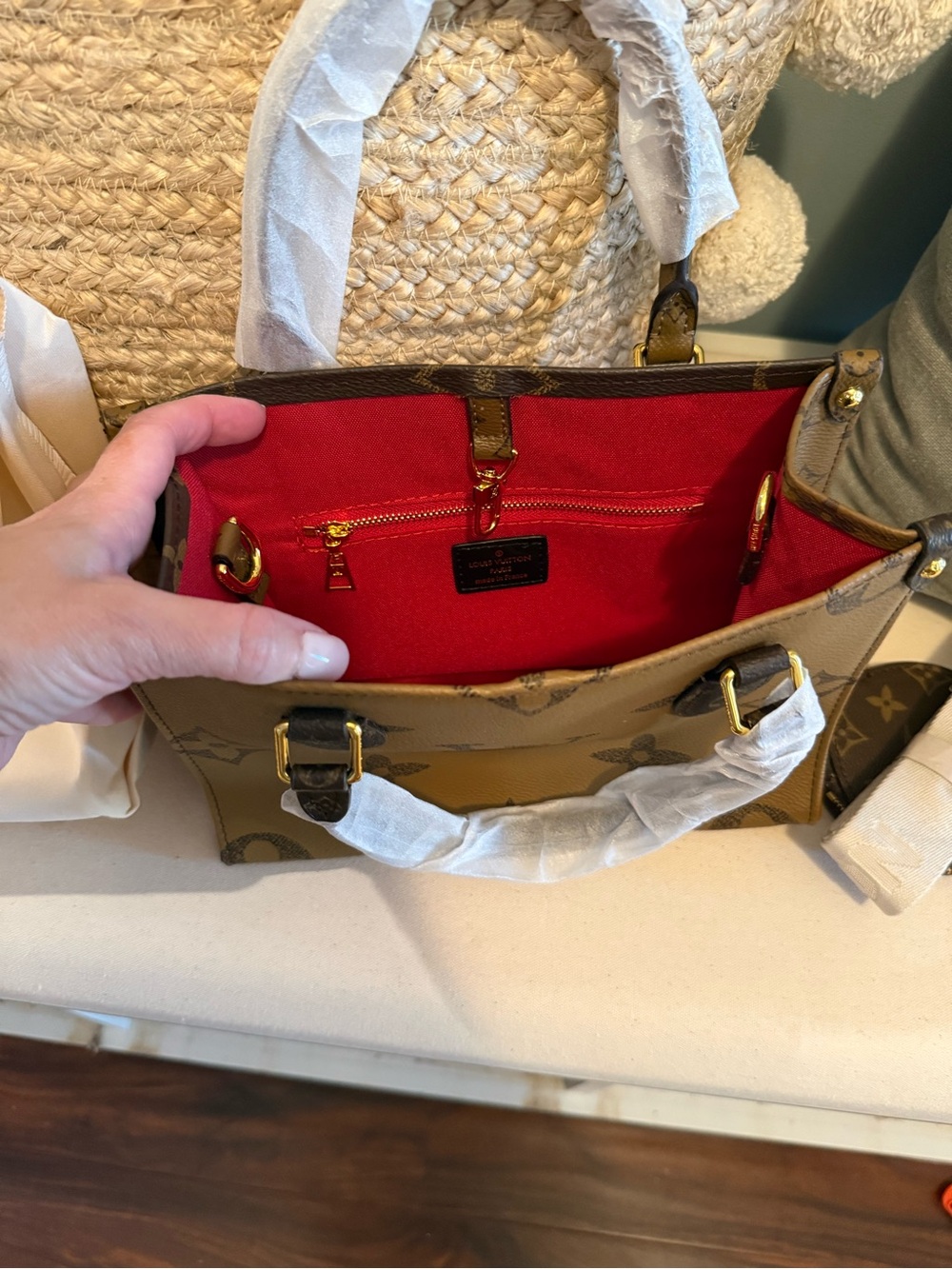 L V Two-Toned Brown Monogram Canvas Mini Satchel with Tan Accents - Picture 11 of 12